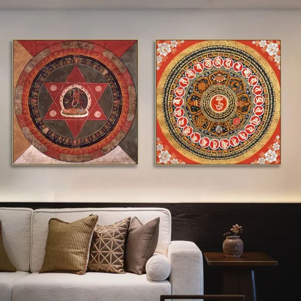 Traditional Thangka Canvas Wall Art Buddhist Painting