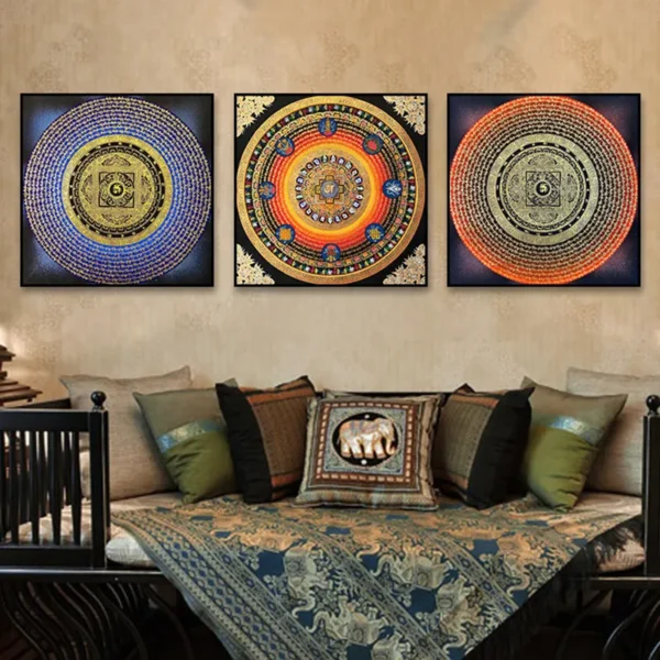 Traditional Thangka Canvas Wall Art Buddhist Painting