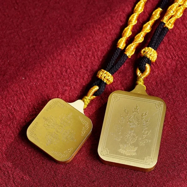 Titanium Steel Tibetan Thangka Talisman Necklace