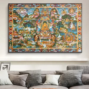 Tibetan Buddhism Thangka Canvas Wall Art