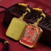 Titanium Steel Tibetan Thangka Talisman Necklace