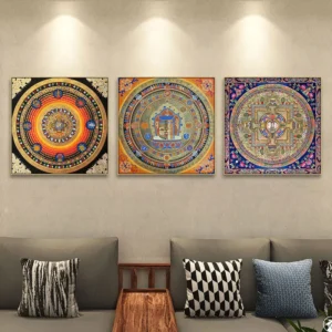 Traditional Thangka Canvas Wall Art Buddhist Painting