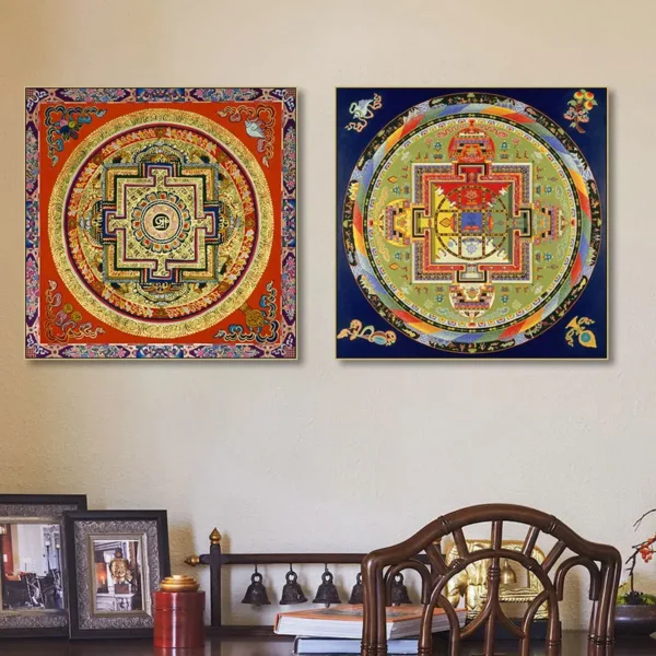 Traditional Thangka Canvas Wall Art Buddhist Painting
