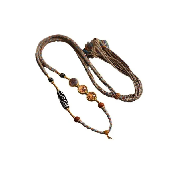 Tibetan Thangka Pendant Rope Necklace