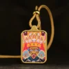 Vintage Tibetan Thangka Prayer Pendant Necklace