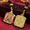 Titanium Steel Tibetan Thangka Talisman Necklace